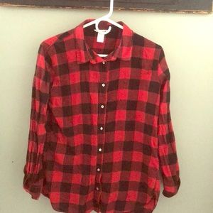 H & M Long Sleeve Plaid Shirt